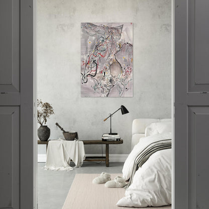 武夷山径 - Abstract Expressionism, Ink and wash painting - Wu Guanzhong Brushed Aluminum Print - 70x100 cm / 28x40 inches | Wu Guanzhong Aluminum Print | Wu Guanzhong Prints