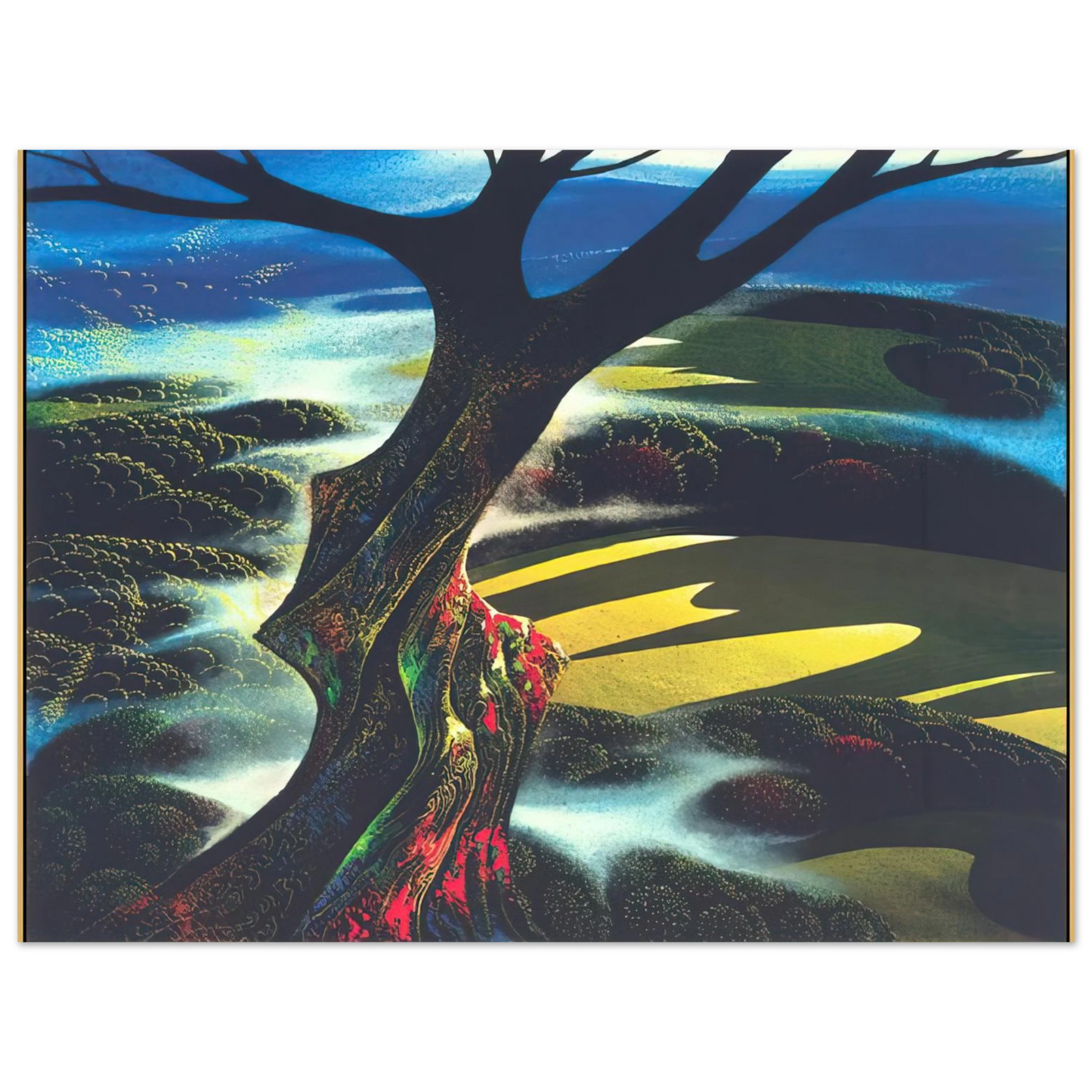 Eyvind Earle - Autumn Shadows  75x100 cm / 30x40inches Fine Art Poster
