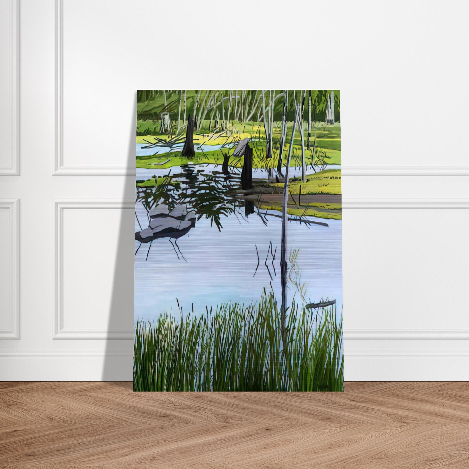 Joanna's Marsh - 2000 - Neil Welliver Brushed Aluminum Print - 70x100 cm / 28x40 inches | Neil Welliver Aluminum Print | Neil Welliver Prints