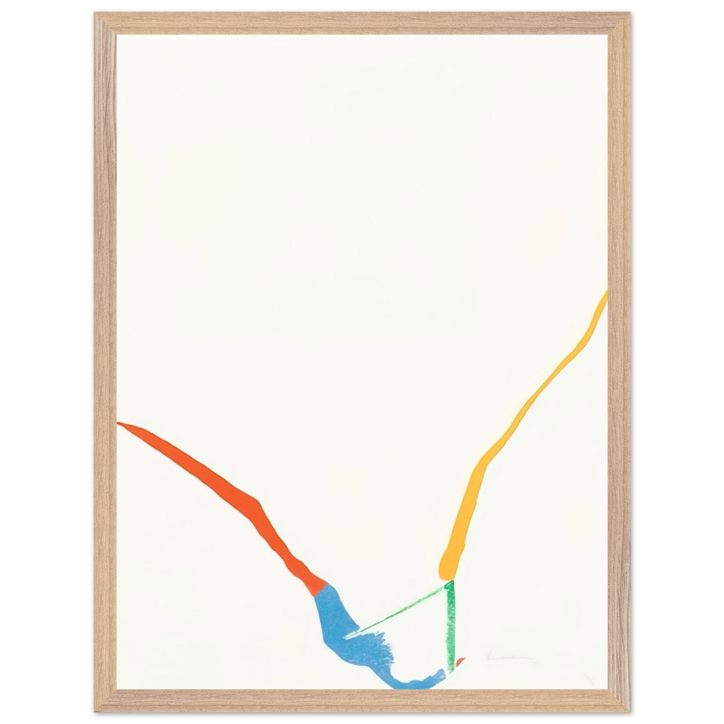 Helen Frankenthaler - What Red Lines Can Do - 1970 Wall art - 50x50 cm / 20x20 inches - Premium Wooden Framed Poster With Fine Art Paper-canvas - White frame