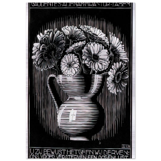 EMBLEMATA VASE - MC Escher Brushed Aluminum Print - 70x100 cm / 28x40 inches | MC Escher Aluminum Print | MC Escher Prints