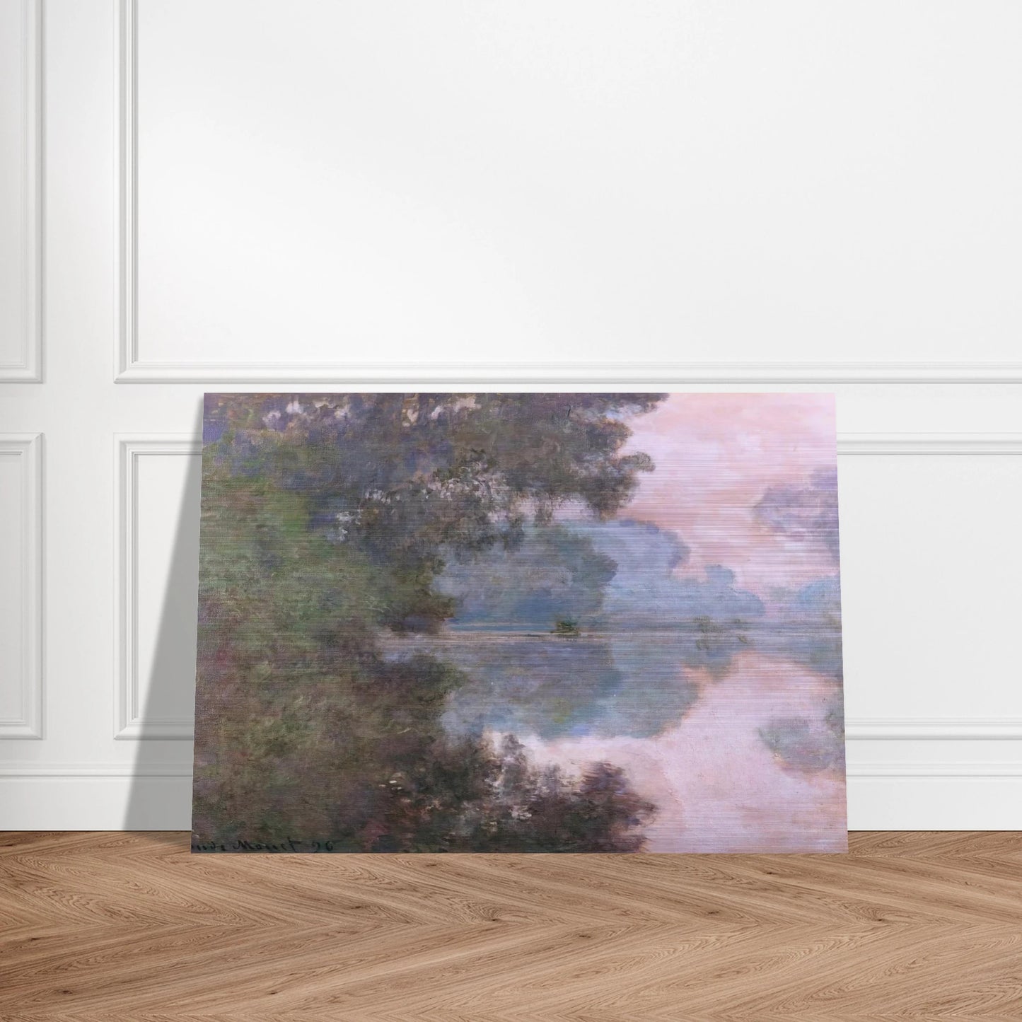 Morning on the Seine, near Giverny - claude monet Brushed Aluminum Print - 70x100 cm / 28x40 inches | claude monet Aluminum Print | claude monet Prints