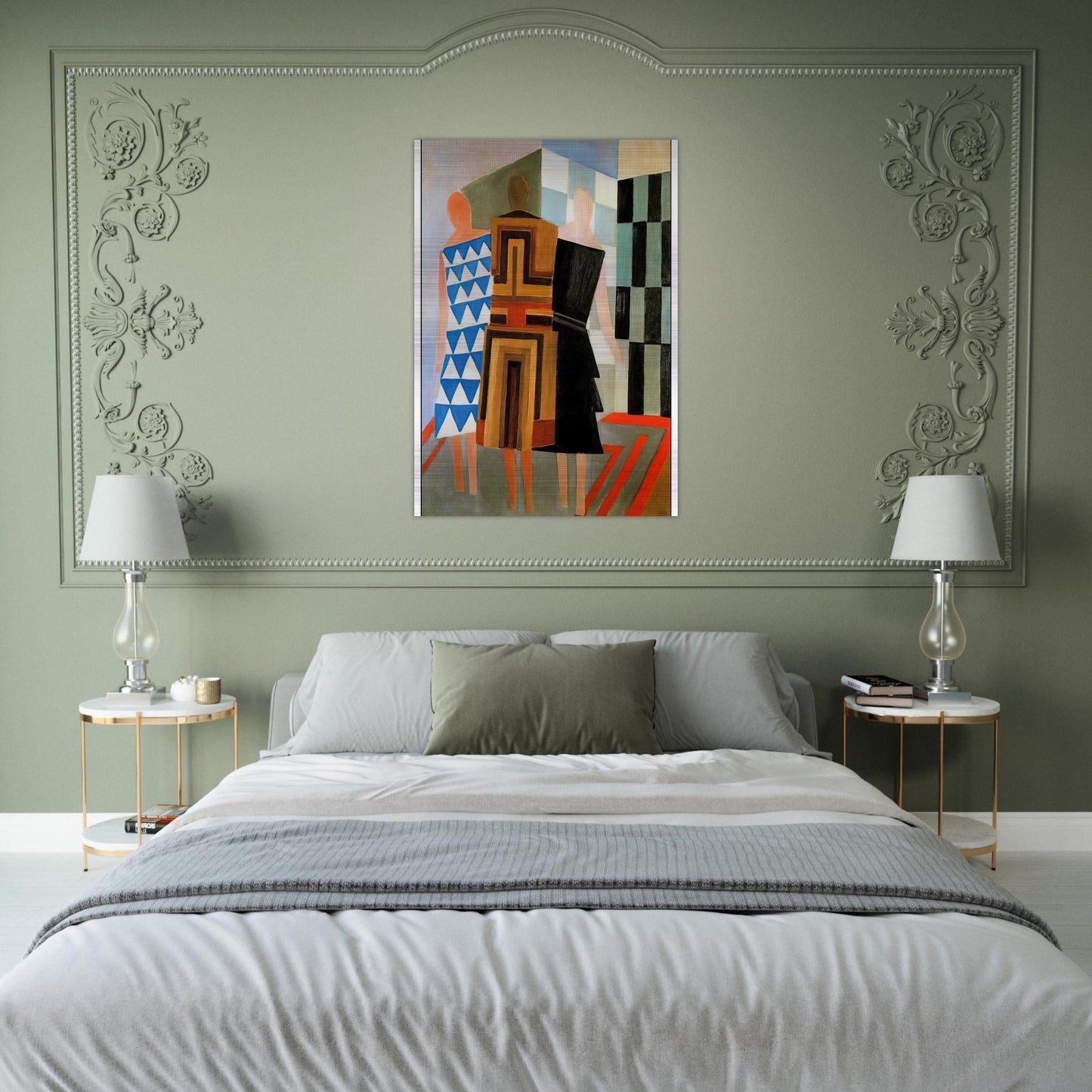 THREE WOMEN DRESSED SIMULTANEOUSLY - Sonia Delaunay Brushed Aluminum Print - 70x100 cm / 28x40 inches | Sonia Delaunay Aluminum Print | Sonia Delaunay Prints
