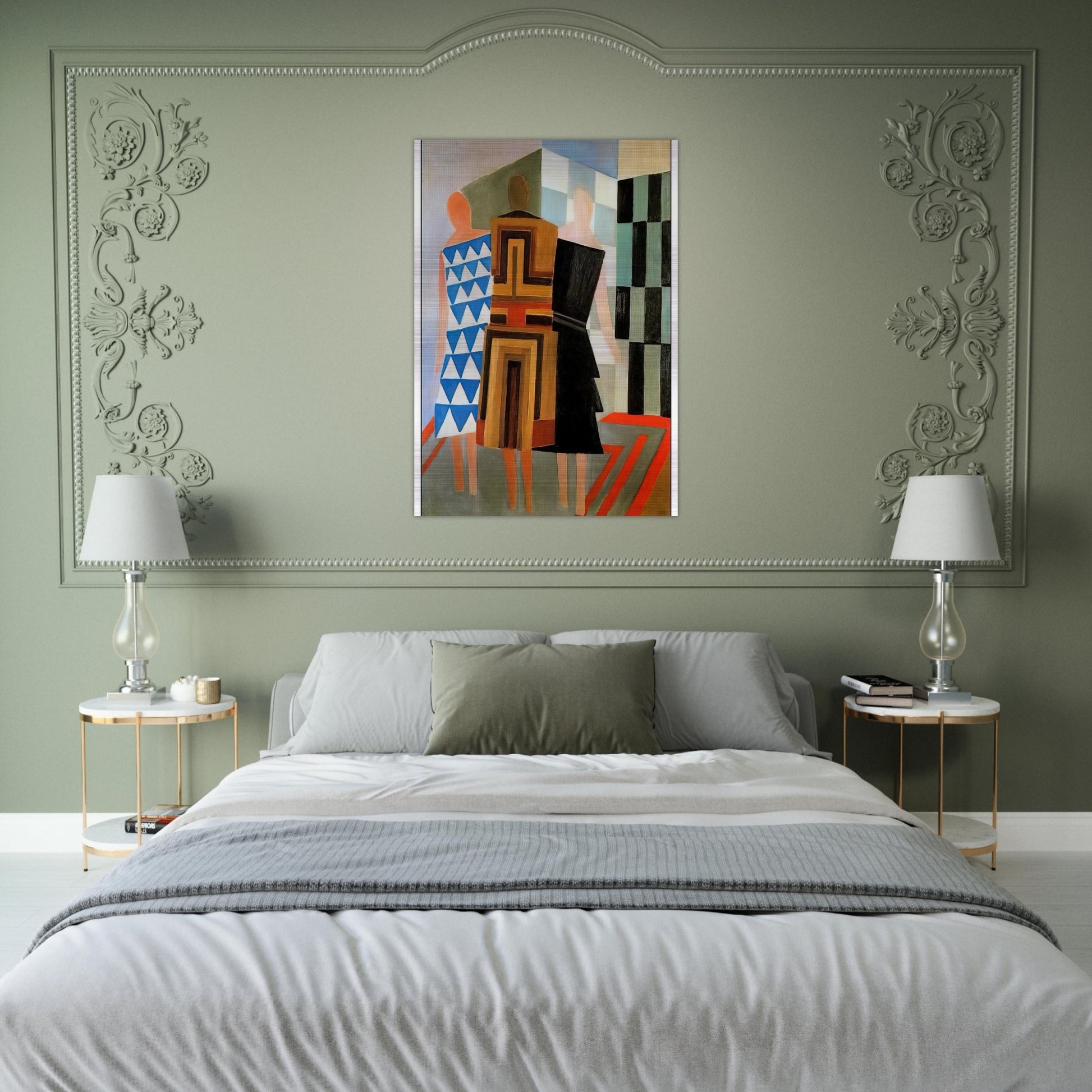 THREE WOMEN DRESSED SIMULTANEOUSLY - Sonia Delaunay Brushed Aluminum Print - 70x100 cm / 28x40 inches | Sonia Delaunay Aluminum Print | Sonia Delaunay Prints