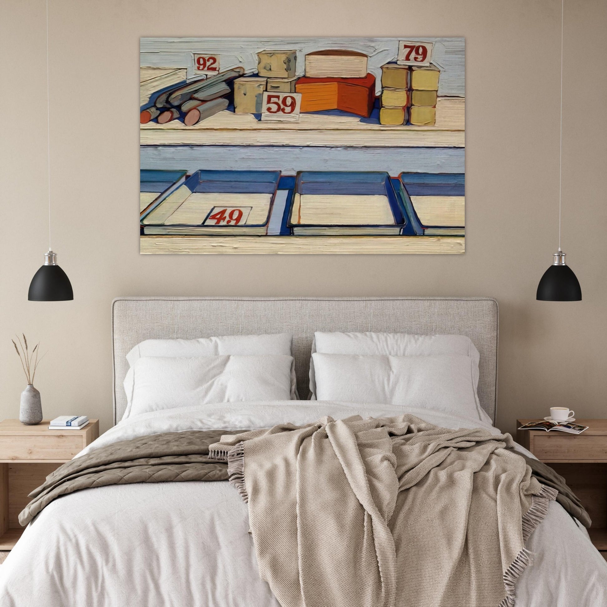 Delicatessen Counter - 1962 - Wayne Thiebaud Art Prints - 100x150 cm / 40x60″ inches | Wayne Thiebaud Poster | Wayne Thiebaud Prints