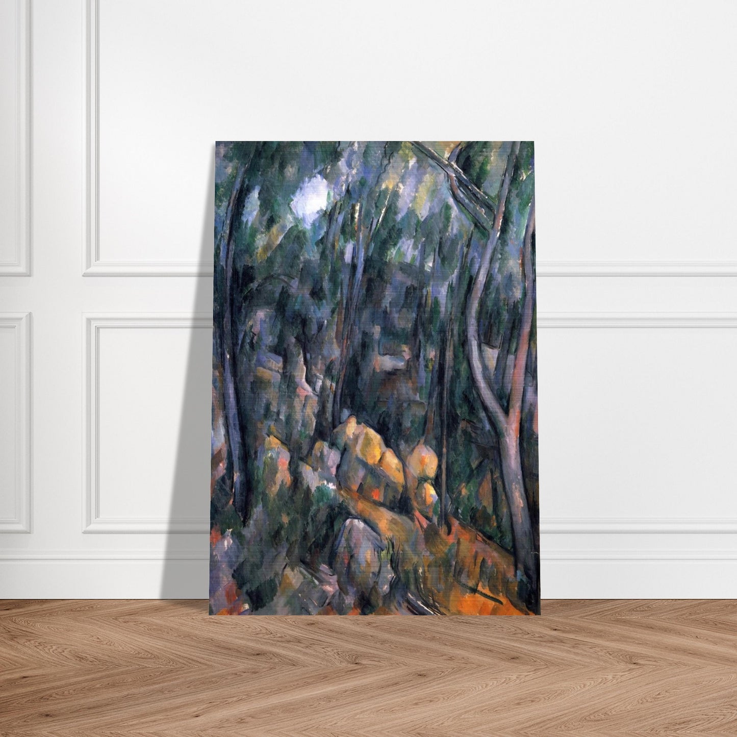 Forest near the rocky caves above the Chateau Noir - Paul Cézanne Brushed Aluminum Print - 70x100 cm / 28x40 inches | Paul Cézanne Aluminum Print | Paul Cézanne Prints