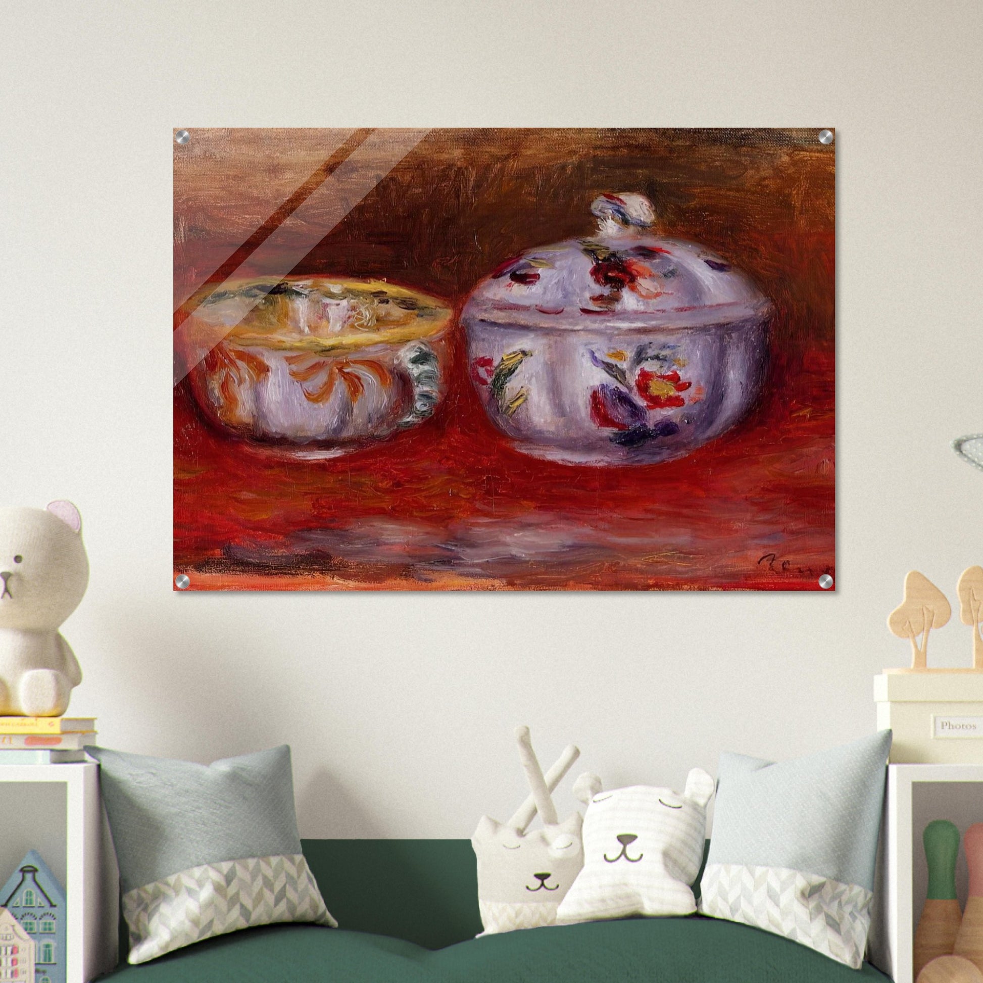 Still Life with Fruit Bowl - Pierre-Auguste Renoir Acrylic Print - 70x100 cm / 28x40″ inches