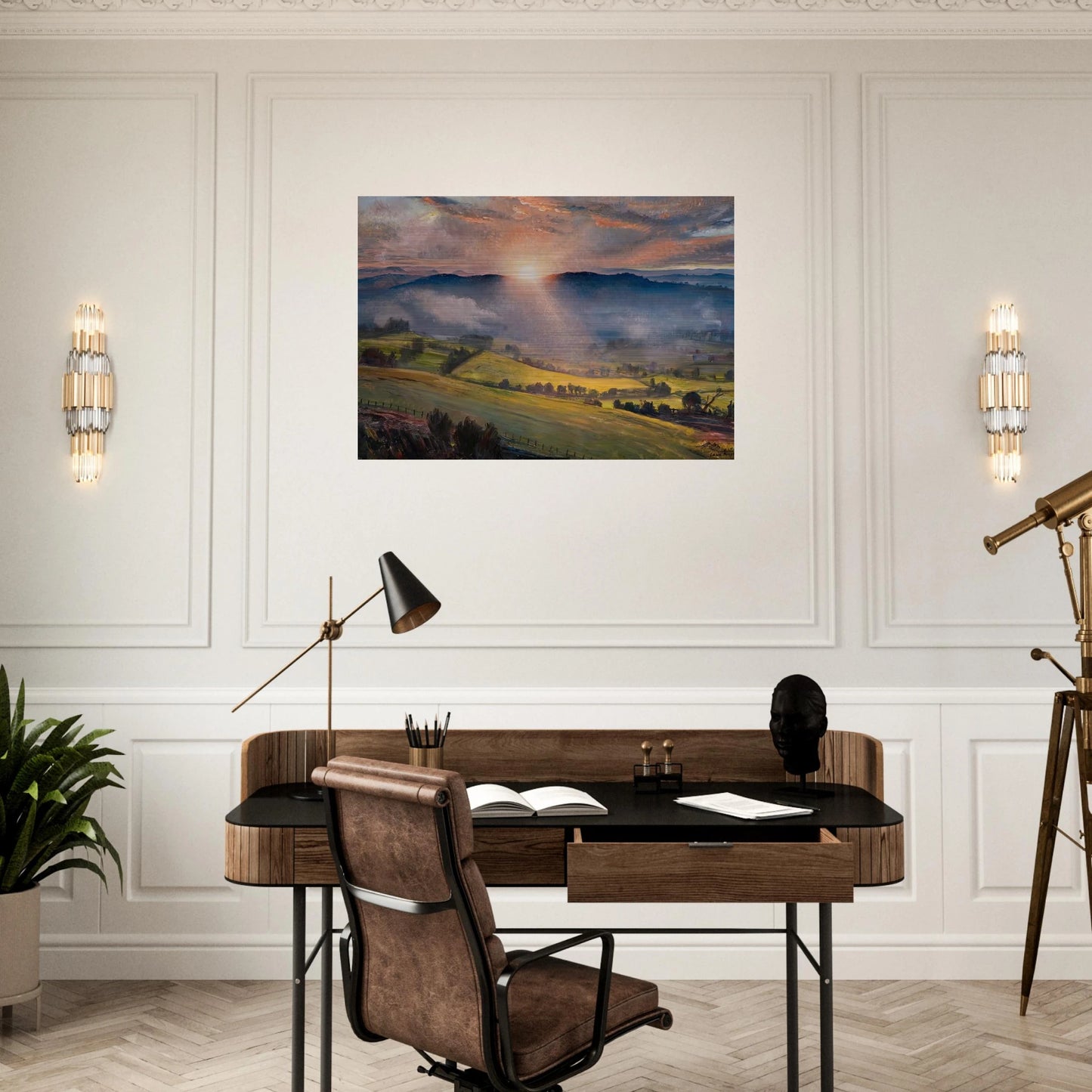 SUNDOWN 1947 - Laura Knight Brushed Aluminum Print - 70x100 cm / 28x40 inches | Laura Knight Aluminum Print | Laura Knight Prints
