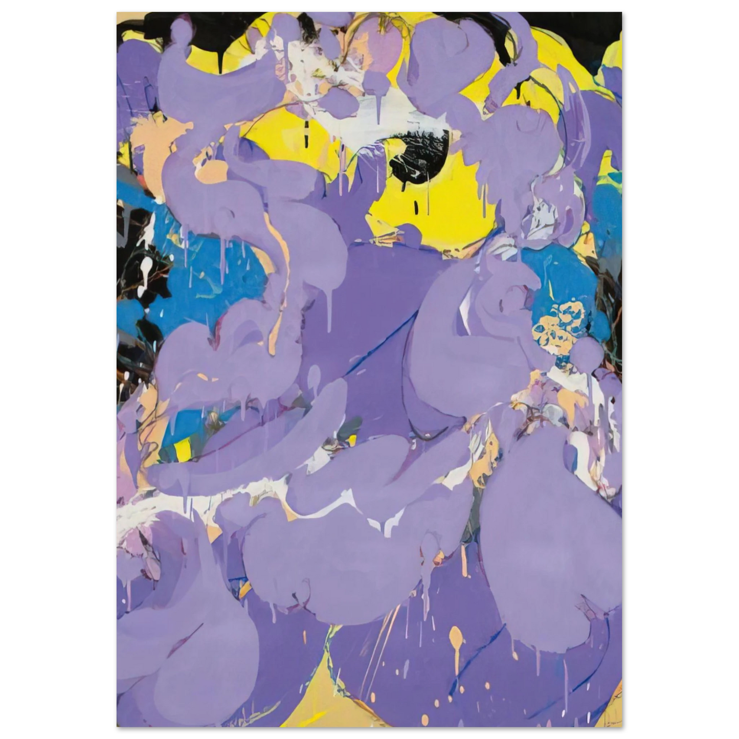 Helen Frankenthaler - Untitled - 1978 Wall art - 28x43  cm / XL (11x17 inches) - Premium Wooden Framed Poster With Fine Art Paper-canvas - Black frame