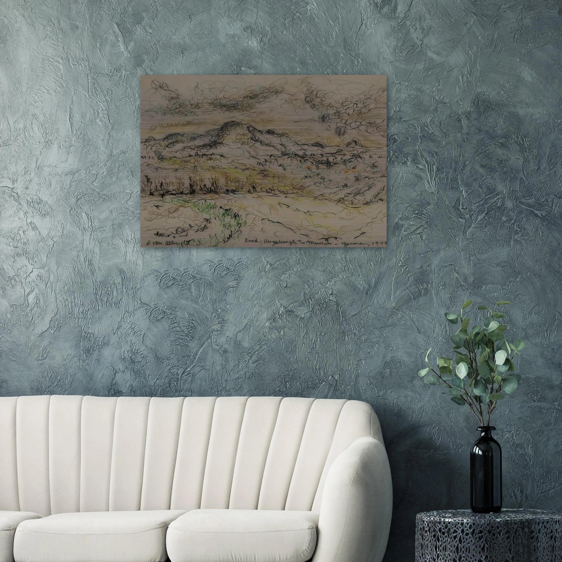 ROAD AUGSBURG TO MUNICH GERMANY 1975 - Ivan Albright Brushed Aluminum Print - 70x100 cm / 28x40 inches | Ivan Albright Aluminum Print | Ivan Albright Prints