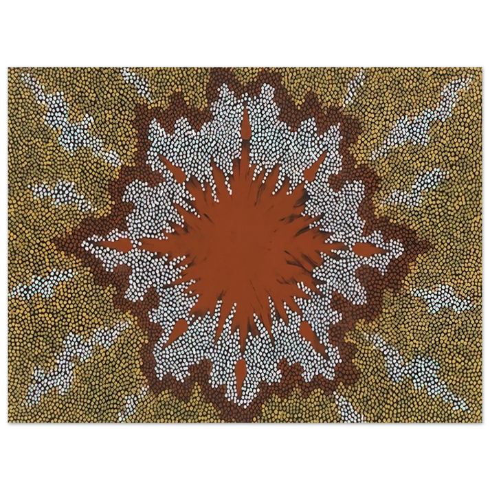 Clifford Possum Tjapaltjarri - Fire Dreaming - 1994  75x100 cm / 30x40inches Fine Art Poster