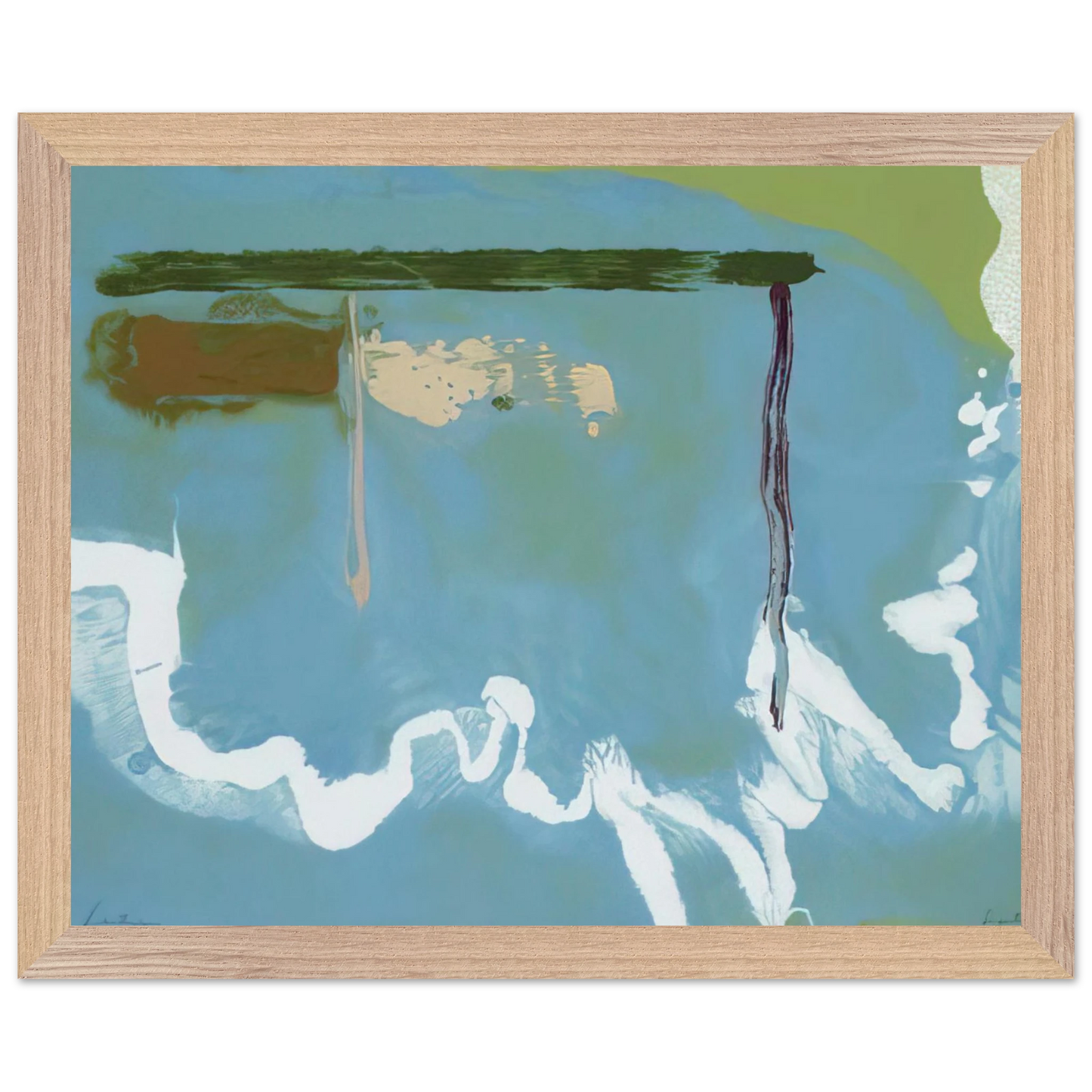Helen Frankenthaler - Skywriting - 1997 Wall art - 21x29.7 cm / 8x12" - Premium Wooden Framed Poster With Fine Art Paper-canvas - White frame