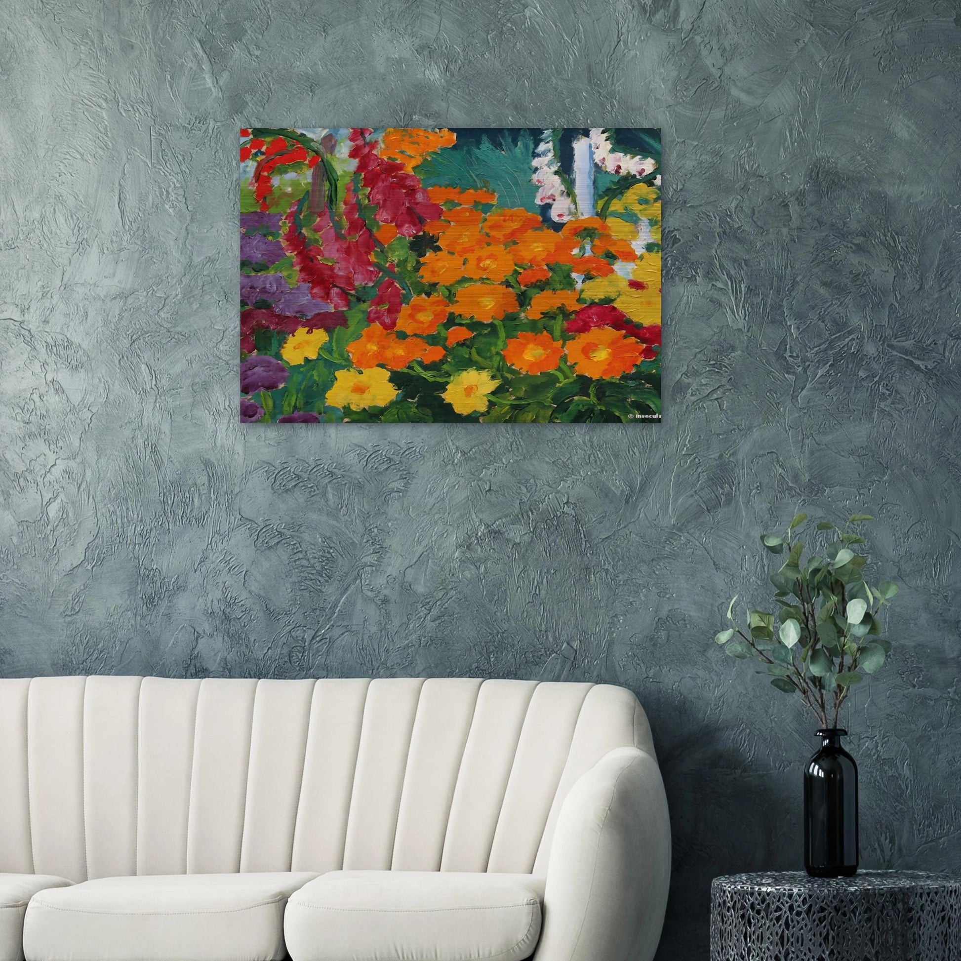 Flower garden marigolds - Emil Nolde Brushed Aluminum Print - 70x100 cm / 28x40 inches | Emil Nolde Aluminum Print | Emil Nolde Prints