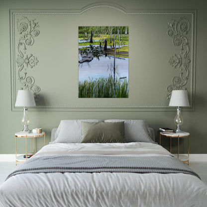 Joanna's Marsh - 2000 - Neil Welliver Brushed Aluminum Print - 70x100 cm / 28x40 inches | Neil Welliver Aluminum Print | Neil Welliver Prints