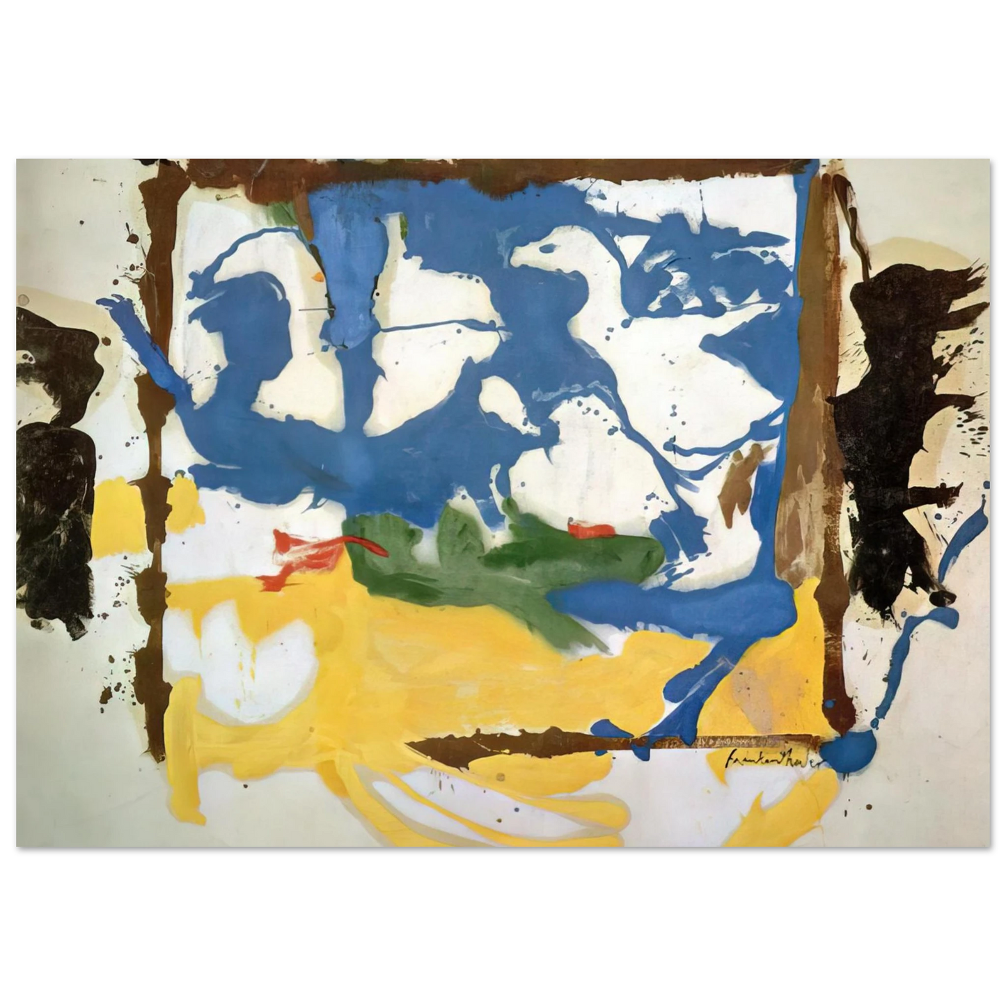 Helen Frankenthaler - Swan Lake #2 - 1961 Wall art - 40x50 cm / 16x20 inches - Premium Wooden Framed Poster With Fine Art Paper-canvas - Black frame