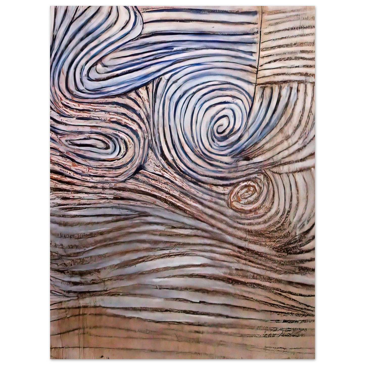 Victor Pasmore - Spiral Motif in White, Black and Indigo - 1951  75x100 cm / 30x40inches Fine Art Poster