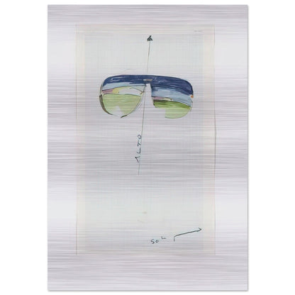 Untitled Glasses - 1973 - Mario Schifano Brushed Aluminum Print - 70x100 cm / 28x40 inches | Mario Schifano Aluminum Print | Mario Schifano Prints
