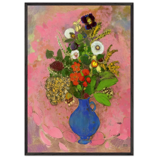 FLOWERS 1905 - Odilon Redon 70x100 cm / 28x40 inches Framed Art Print – Black Wooden Frame