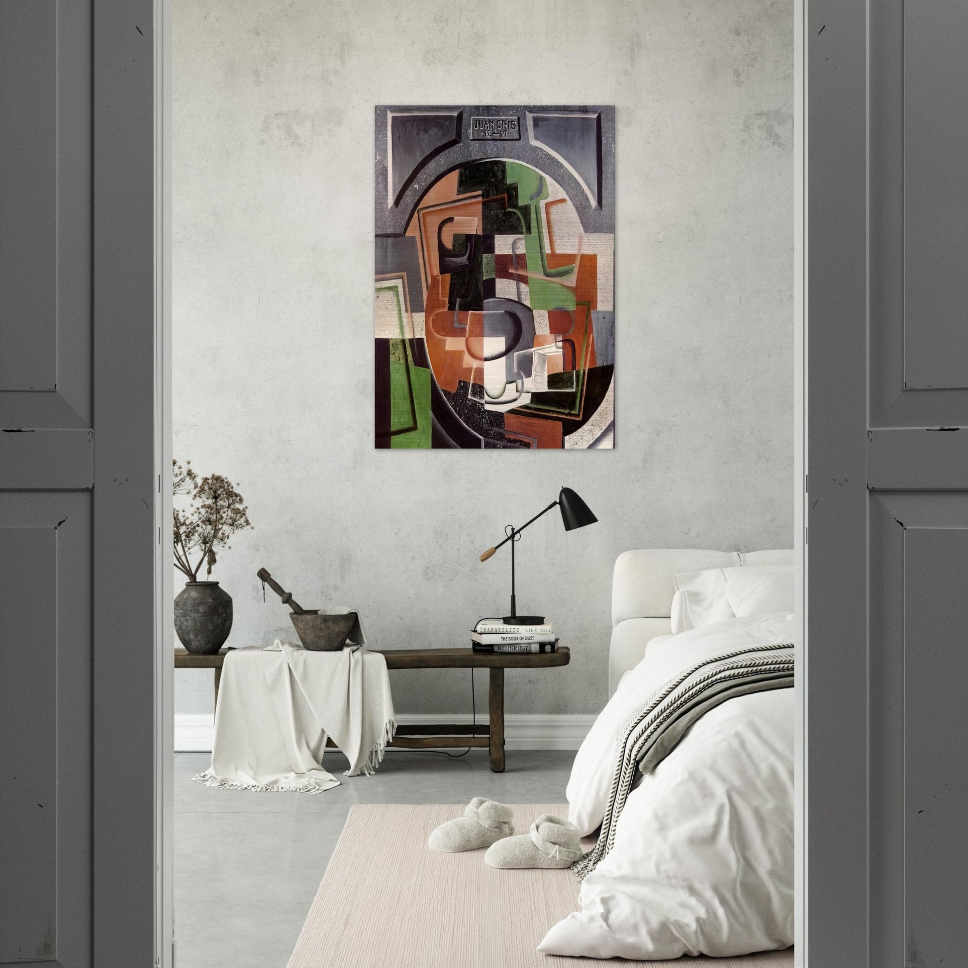 STILL LIFE ON PLAQUE 1917 - Juan Gris Brushed Aluminum Print - 70x100 cm / 28x40 inches | Juan Gris Aluminum Print | Juan Gris Prints