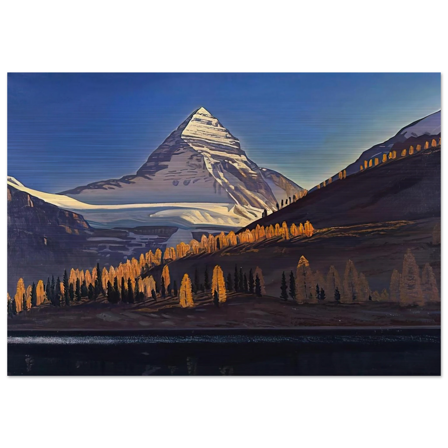Mount Assiniboine. Canadian Rockies - Rockwell Kent Brushed Aluminum Print - 70x100 cm / 28x40 inches | Rockwell Kent Aluminum Print | Rockwell Kent Prints