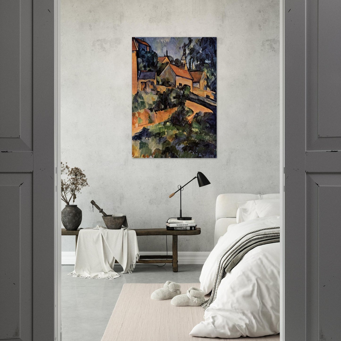 Turning Road at Montgeroult - Paul Cézanne Brushed Aluminum Print - 70x100 cm / 28x40 inches | Paul Cézanne Aluminum Print | Paul Cézanne Prints