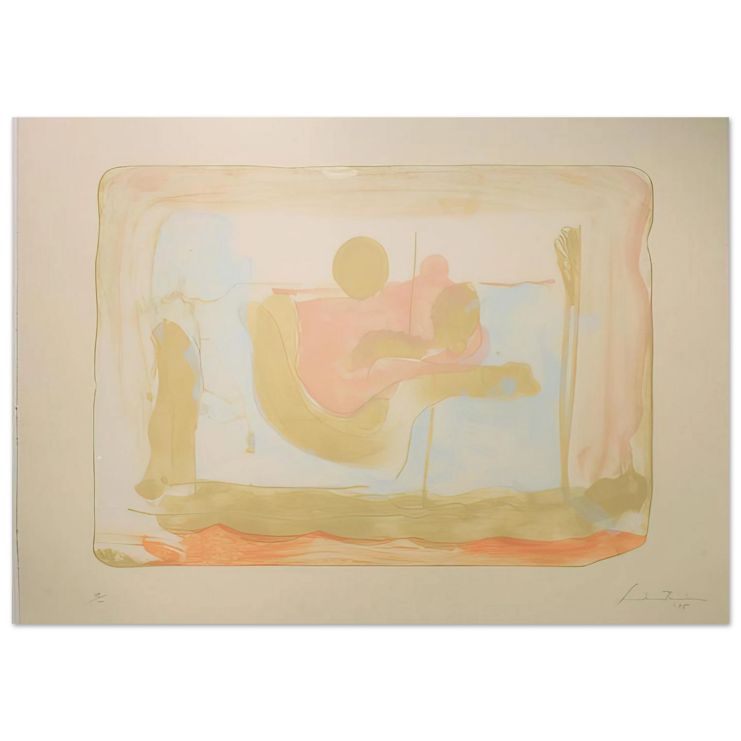 Helen Frankenthaler - Reflections I - 1995 Wall art - 27x35 cm / 11x14 inches - Fine Art Poster-canvas - -