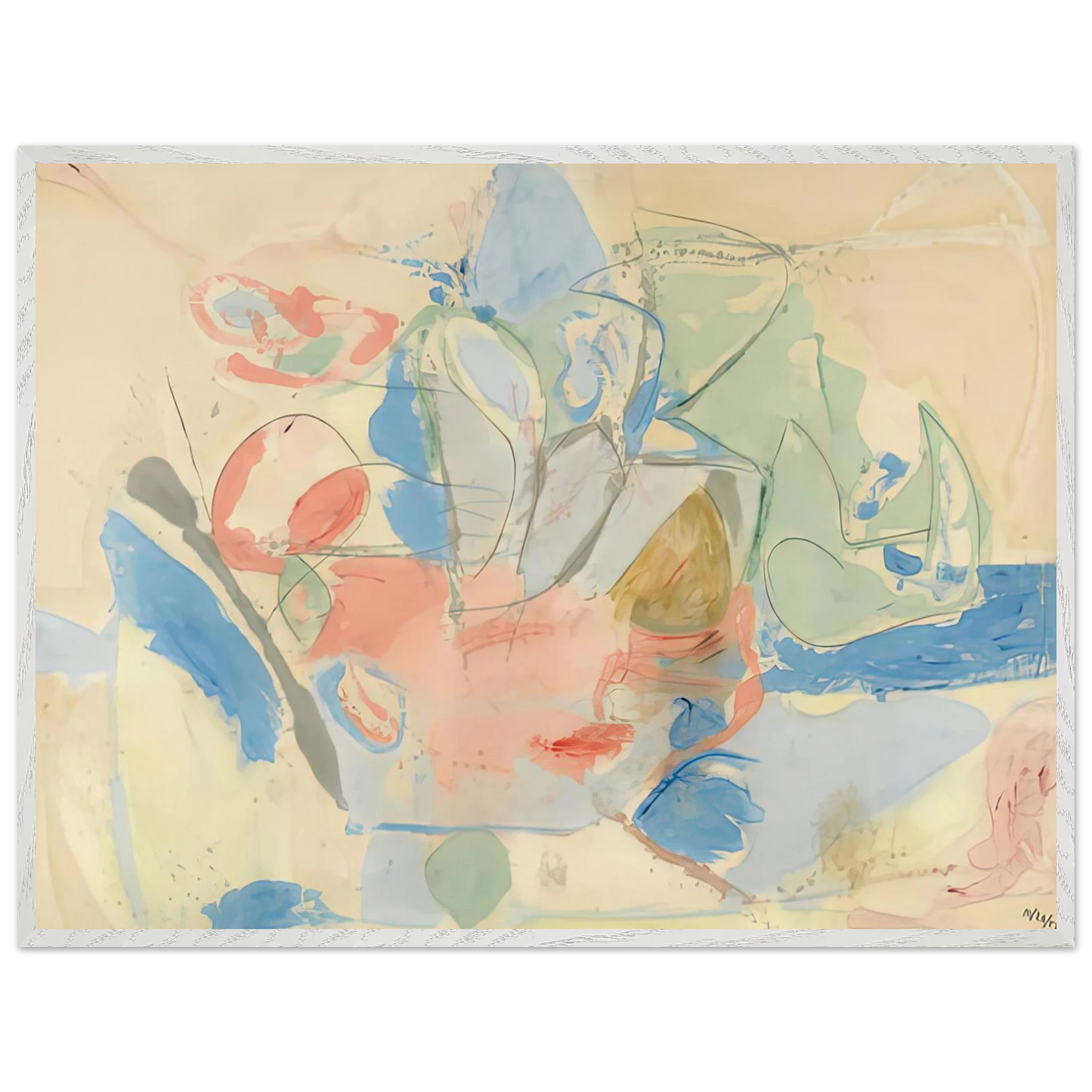 Helen Frankenthaler - Mountains and Sea, 1952- Wall Art - 21x29.7 cm / 8x12" - Premium Wooden Framed Poster With Fine Art Paper-canvas - Wood frame