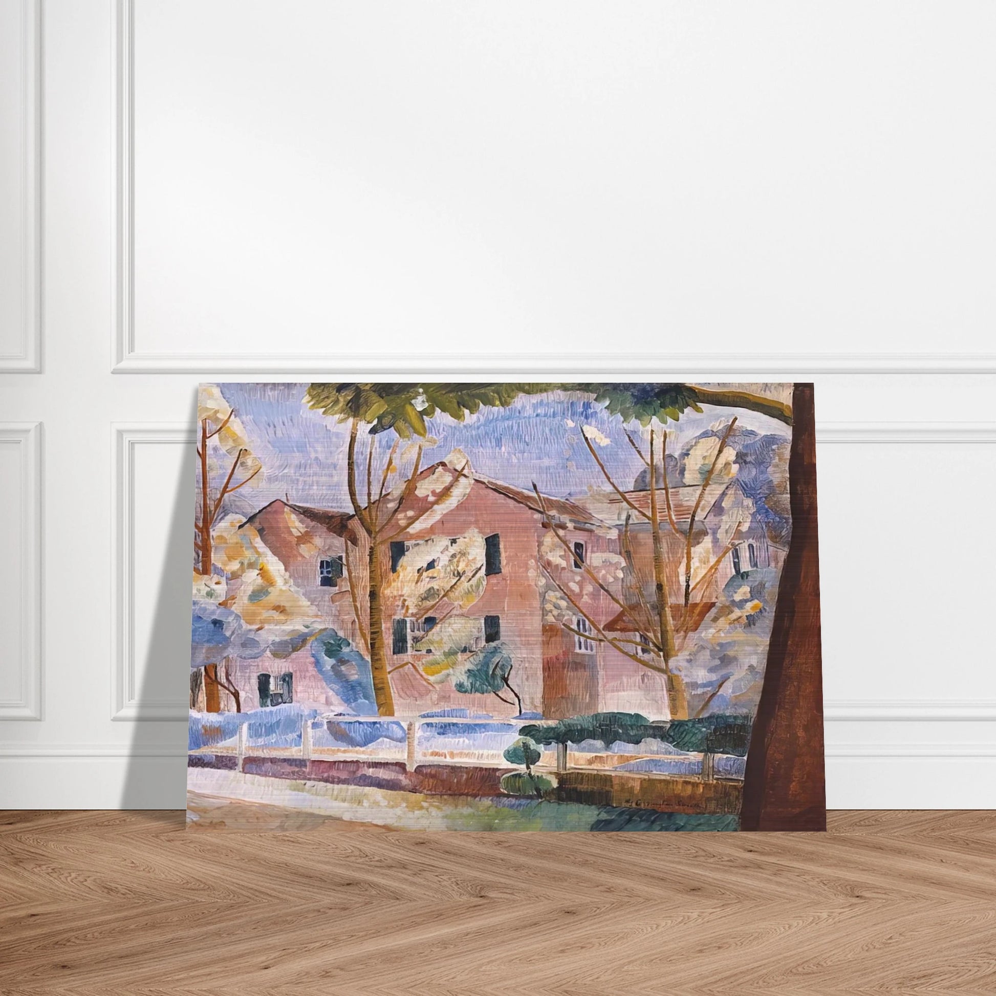 House with trees - 1935 - Grace Cossington Smith Brushed Aluminum Print - 70x100 cm / 28x40 inches | Grace Cossington Smith Aluminum Print | Grace Cossington Smith Prints