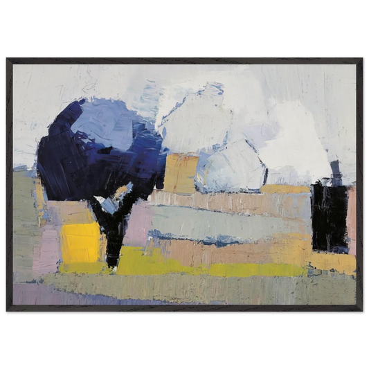 Paysage de Provence - Art Informel - Nicolas de Stael 70x100 cm / 28x40 inches Framed Art Print – Black Wooden Frame