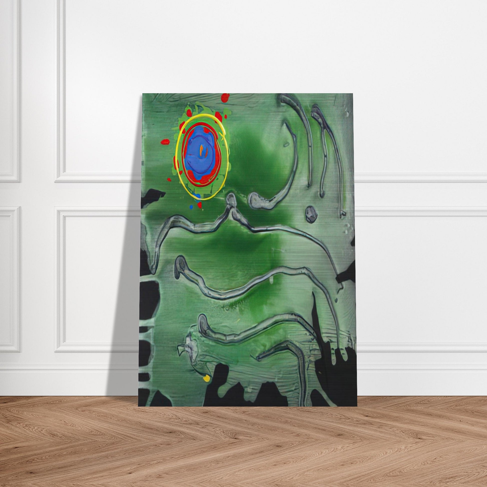 Green Sea Moon - 2006 - John Hoyland Brushed Aluminum Print - 70x100 cm / 28x40 inches | John Hoyland Aluminum Print | John Hoyland Prints