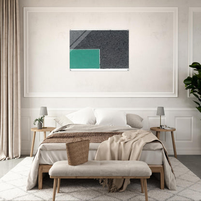 Colored Paper Image XVIII  Green Square with Grey  - Ellsworth Kelly Acrylic Print - 70x100 cm / 28x40″ inches
