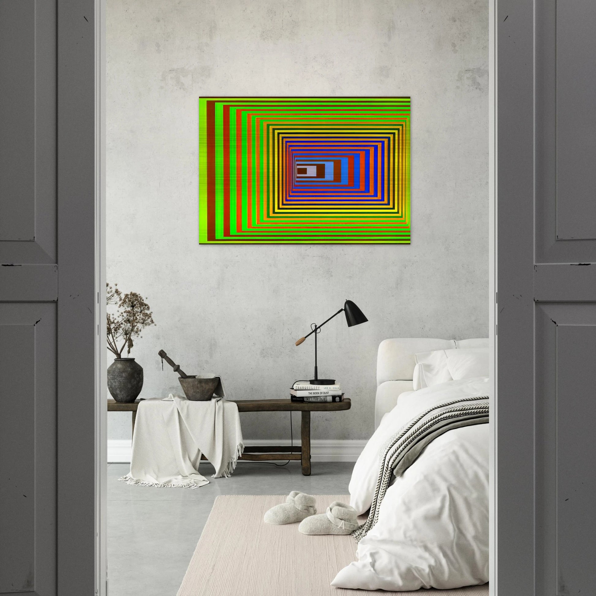 Vonal Stri - 1975 - Victor Vasarely Brushed Aluminum Print - 70x100 cm / 28x40 inches | Victor Vasarely Aluminum Print | Victor Vasarely Prints
