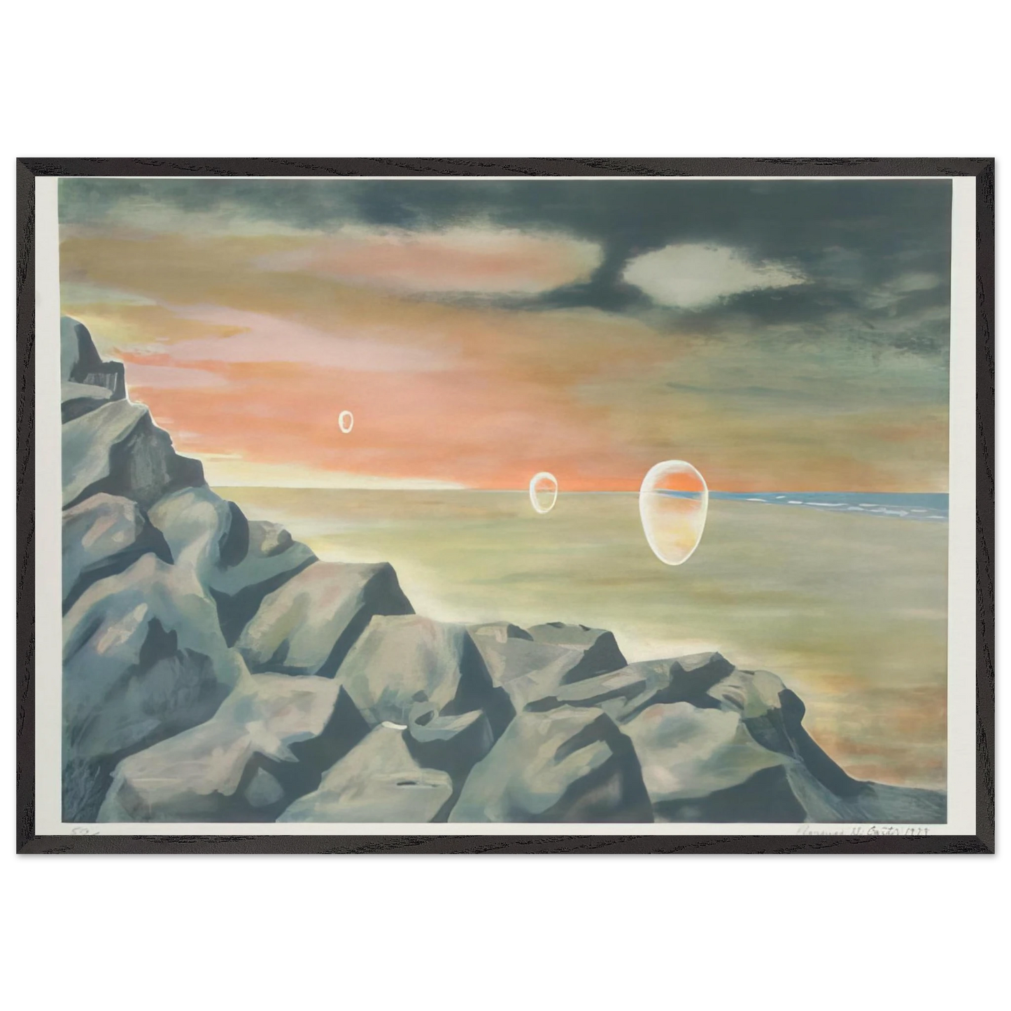 Eschantos 21 - Magic Realism - Clarence Holbrook Carter 70x100 cm / 28x40 inches Framed Art Print – Black Wooden Frame