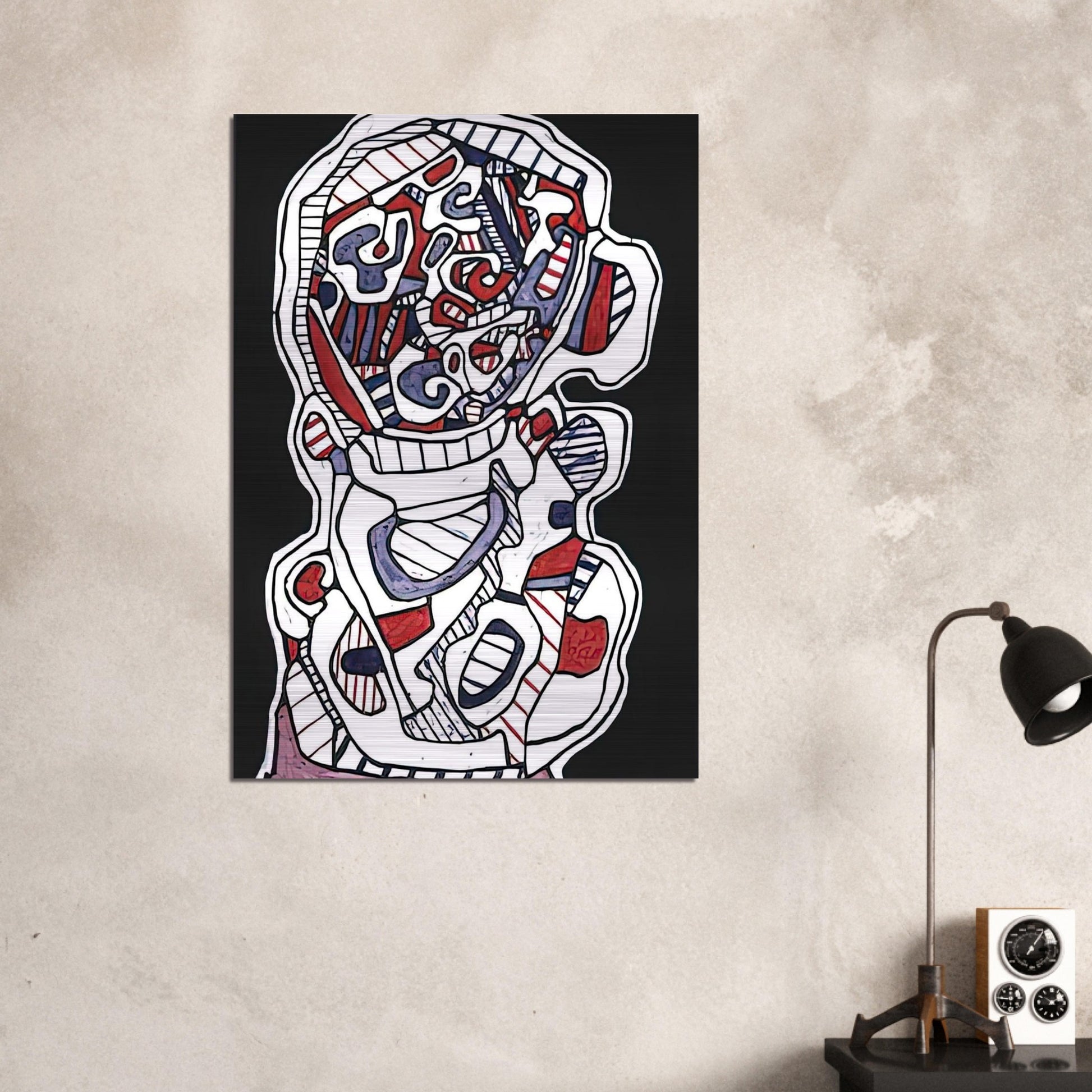 TEA VII - Jean Dubuffet Brushed Aluminum Print - 70x100 cm / 28x40 inches | Jean Dubuffet Aluminum Print | Jean Dubuffet Prints