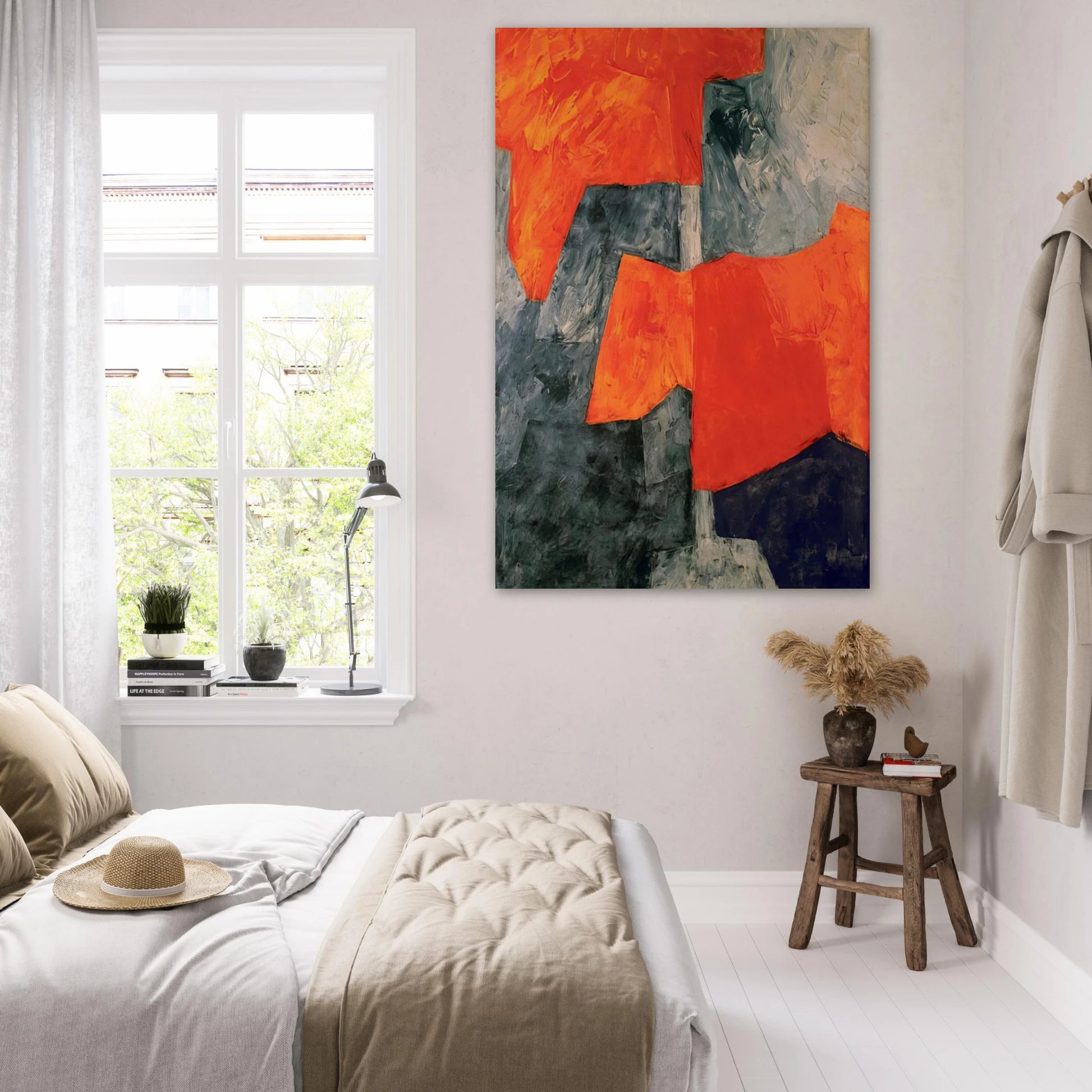 Composition grise et rouge - 1964 - Serge Poliakoff Art Prints - 100x150 cm / 40x60″ inches | Serge Poliakoff Poster | Serge Poliakoff Prints