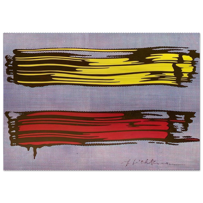 YELLOW AND RED BRUSHSTROKES 1966 - Roy Lichtenstein Brushed Aluminum Print - 70x100 cm / 28x40 inches | Roy Lichtenstein Aluminum Print | Roy Lichtenstein Prints