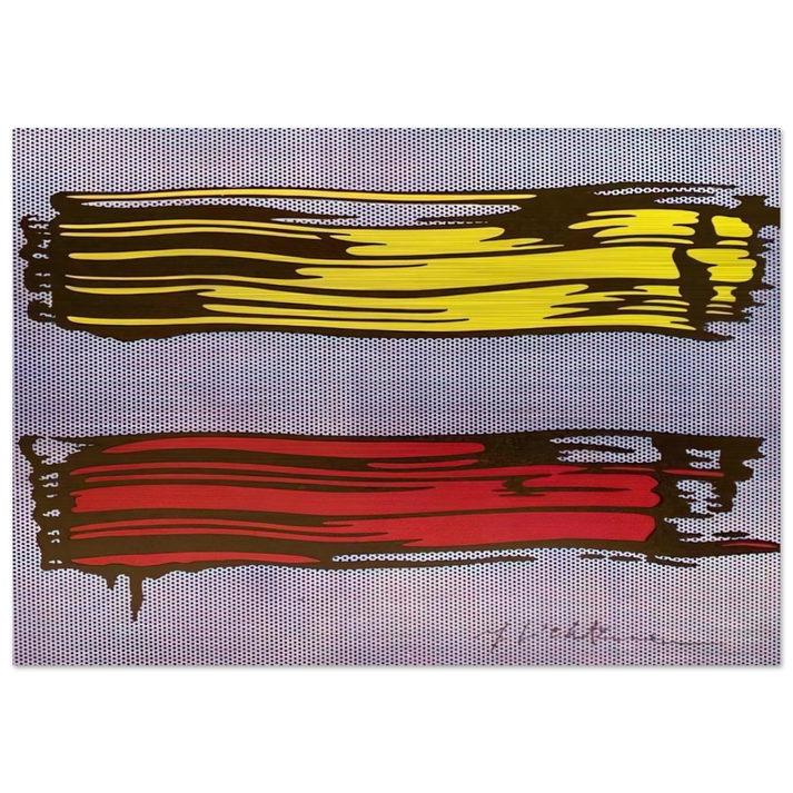YELLOW AND RED BRUSHSTROKES 1966 - Roy Lichtenstein Brushed Aluminum Print - 70x100 cm / 28x40 inches | Roy Lichtenstein Aluminum Print | Roy Lichtenstein Prints