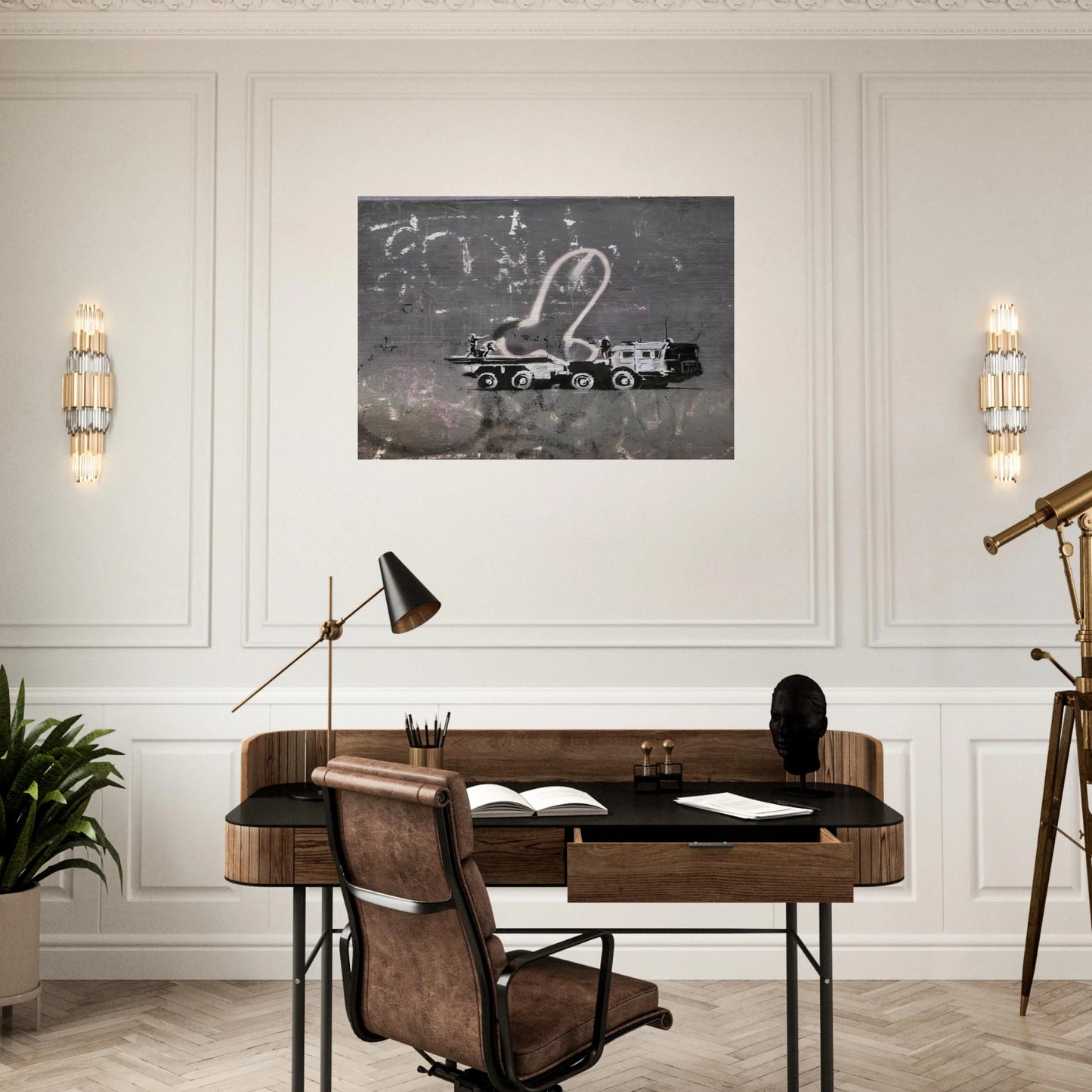 KYIV VELYKA ZHYTOMYRSKA 13 2022 - Banksy Brushed Aluminum Print - 70x100 cm / 28x40 inches | Banksy Aluminum Print | Banksy Prints