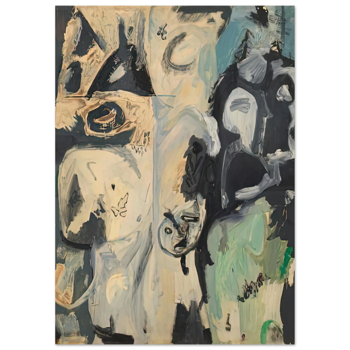 Helen Frankenthaler - Untitled, 1950- Wall Art - 60x80 cm / 24x32 inches - Premium Wooden Framed Poster With Fine Art Paper-canvas - White frame
