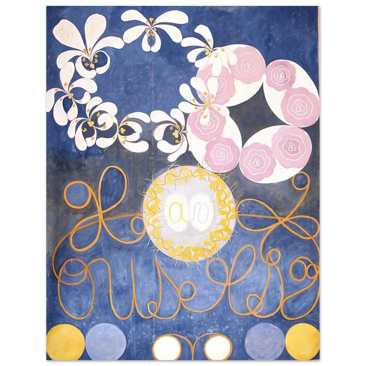 Hilma af Klint - THE TEN LARGEST 1907 Wall art - 13x18 cm / 5x7 inches - Premium Wooden Framed Poster With Fine Art Paper - White frame