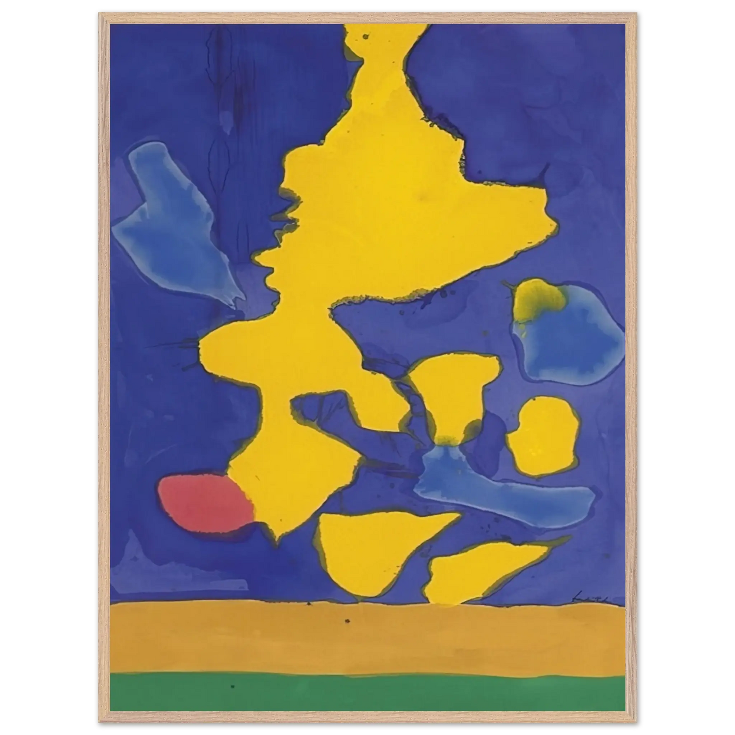 Helen Frankenthaler - Saturn Revisited - 1964 Wall art - A2 (42 x 59.4  cm) - Premium Wooden Framed Poster With Fine Art Paper - White frame