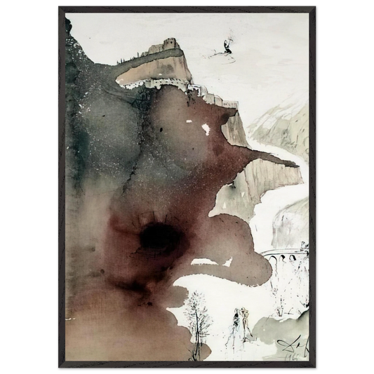 ET BAPTIZATUS EST A IOANNE IN IORDANE LUKE 3 3 - Salvador Dali 70x100 cm / 28x40 inches Framed Art Print – Black Wooden Frame