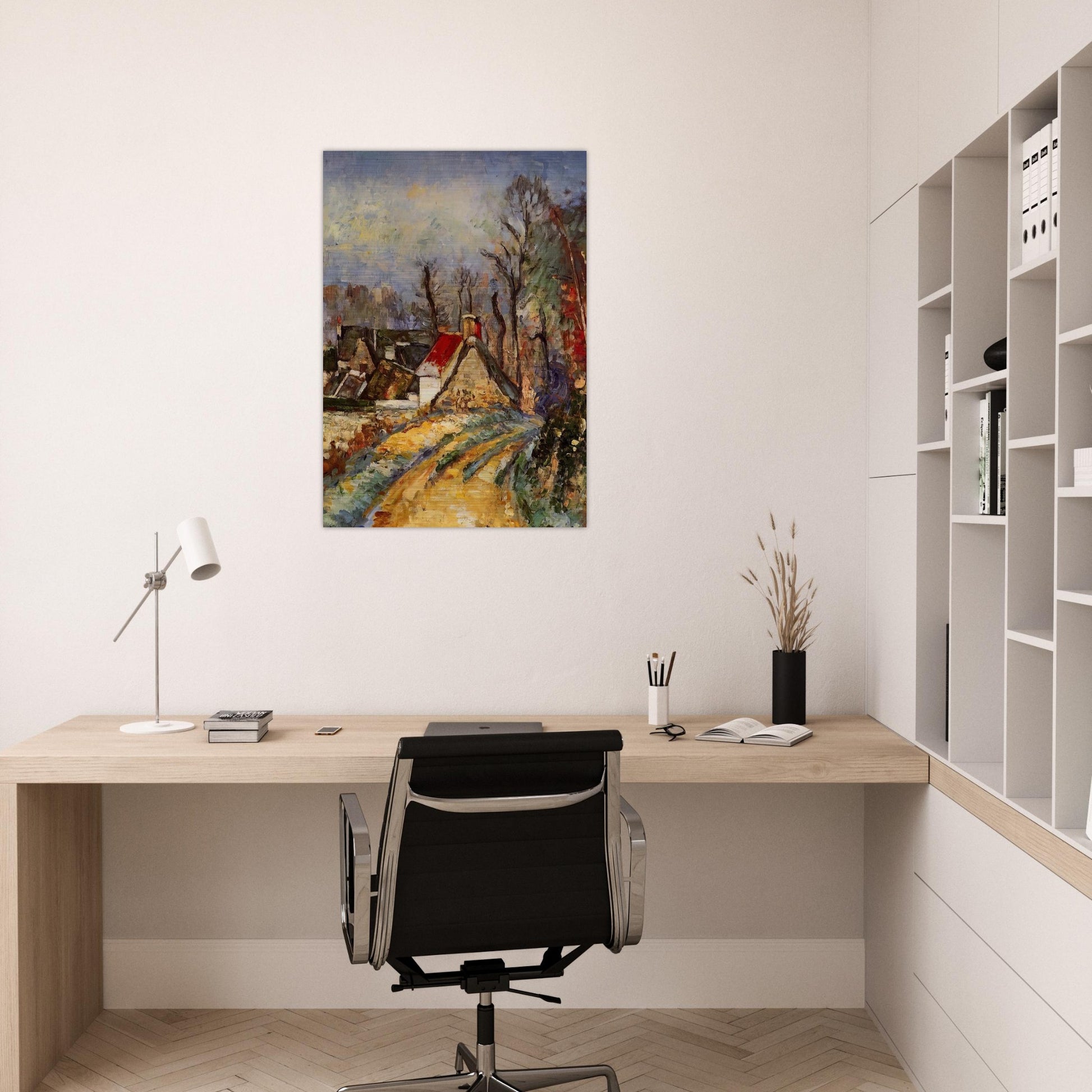 The Turn in the Road at Auvers - Paul Cézanne Brushed Aluminum Print - 70x100 cm / 28x40 inches | Paul Cézanne Aluminum Print | Paul Cézanne Prints