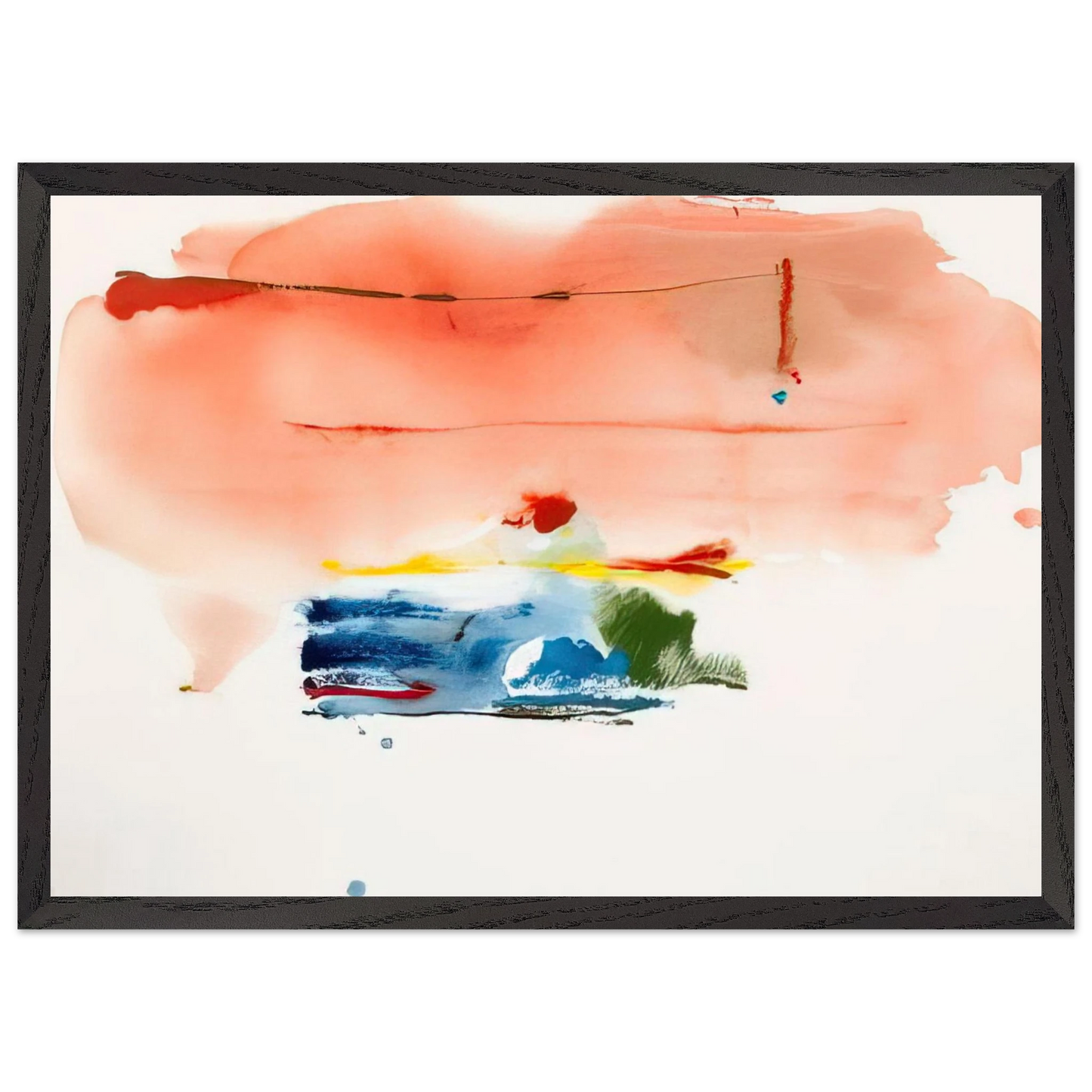 Helen Frankenthaler - Santa Fe II - 1986 Wall art - 40x50 cm / 16x20 inches - Premium Wooden Framed Poster With Fine Art Paper-canvas - Black frame