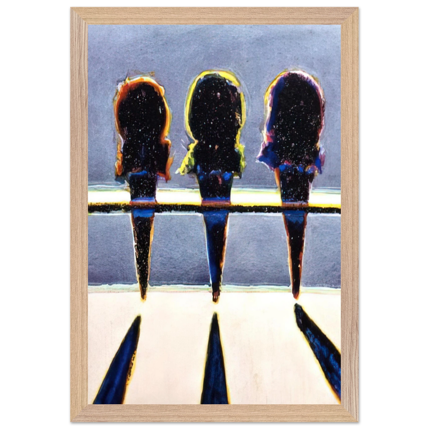 Wayne Thiebaud - Dark Cones - 1964 Wall Art - 30x40 cm / 12x16 inches - Premium Wooden Framed Poster With Fine Art Paper - Wood frame