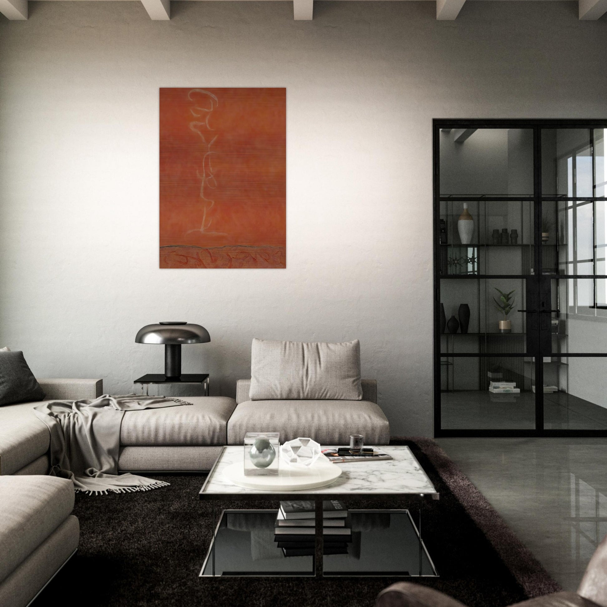 Infinity Field, T Series #34 - 1990 - Theodoros Stamos Brushed Aluminum Print - 70x100 cm / 28x40 inches | Theodoros Stamos Aluminum Print | Theodoros Stamos Prints