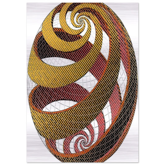 SPHERE SPIRALS - MC Escher Brushed Aluminum Print - 70x100 cm / 28x40 inches | MC Escher Aluminum Print | MC Escher Prints