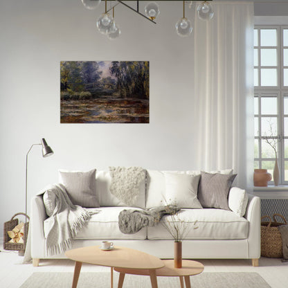 The Water Lily Pond and Bridge - claude monet Brushed Aluminum Print - 70x100 cm / 28x40 inches | claude monet Aluminum Print | claude monet Prints