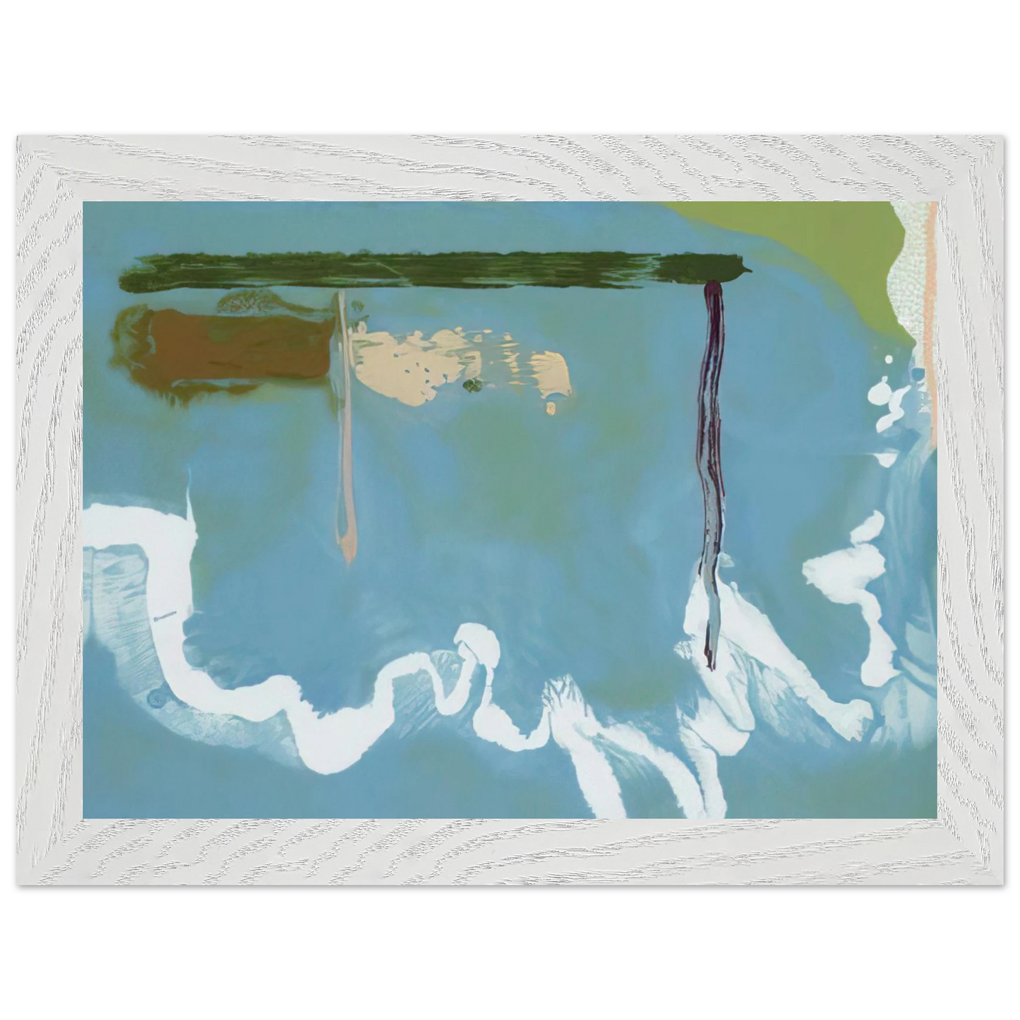 Helen Frankenthaler - Skywriting - 1997 Wall art - A2 (42 x 59.4  cm) - Premium Wooden Framed Poster With Fine Art Paper-canvas - White frame