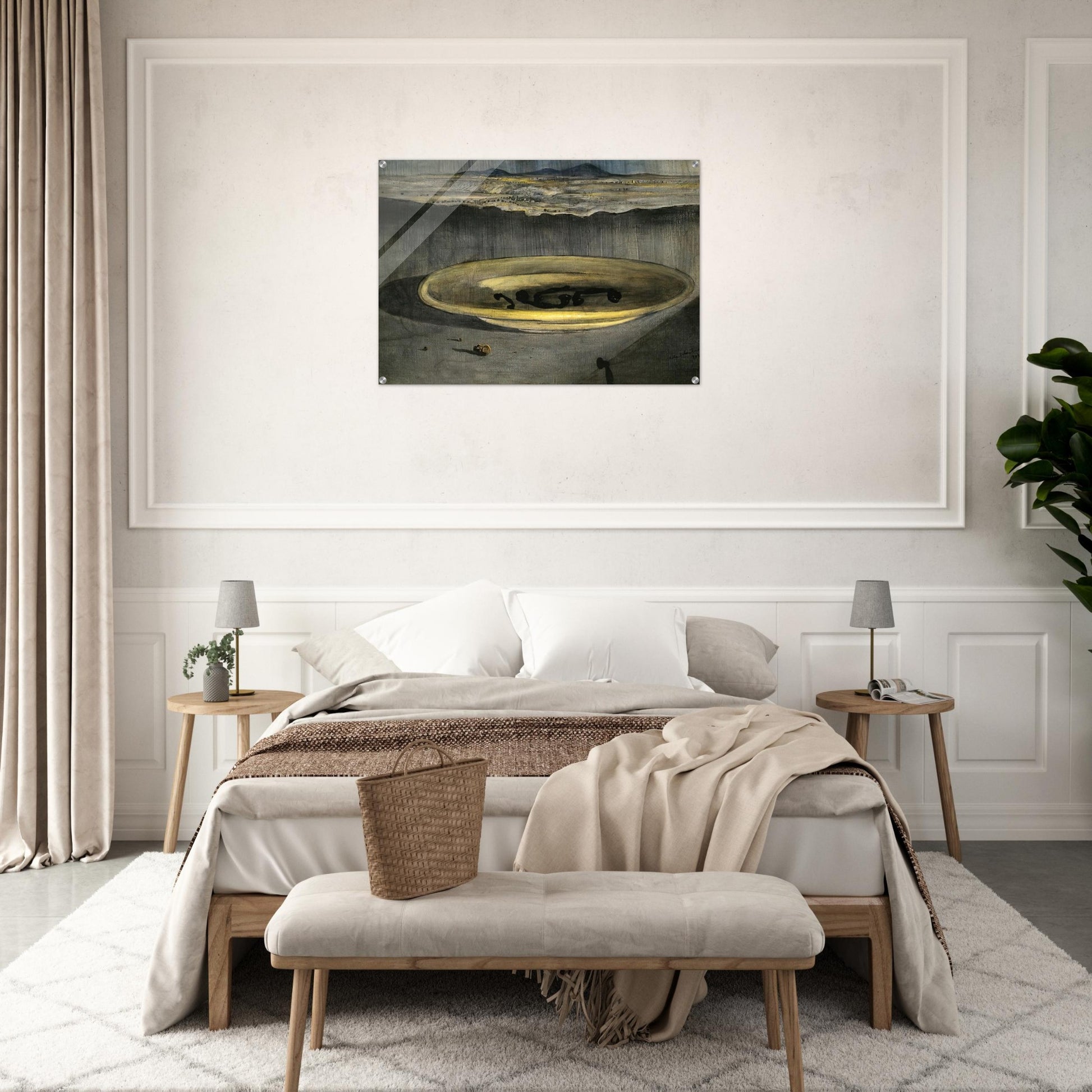 LANDSCAPE WITH TELEPHONES ON A PLATE - Salvador Dali Acrylic Print - 70x100 cm / 28x40″ inches